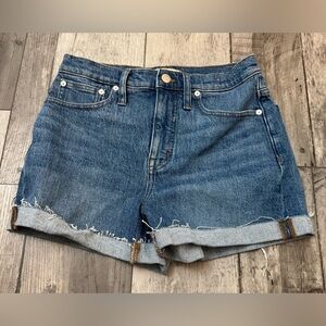 Madewell High Rise Denim Jean Cut Off Shorts Blue Fly Women’s 26
